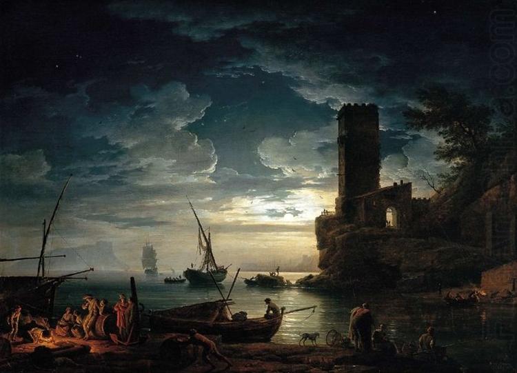 Claude Joseph Vernet Mediterranean Coast Scene with Fishermen and Boats china oil painting image